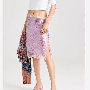 NWT Siedres Helena Lace Trimmed Sequined Skirt